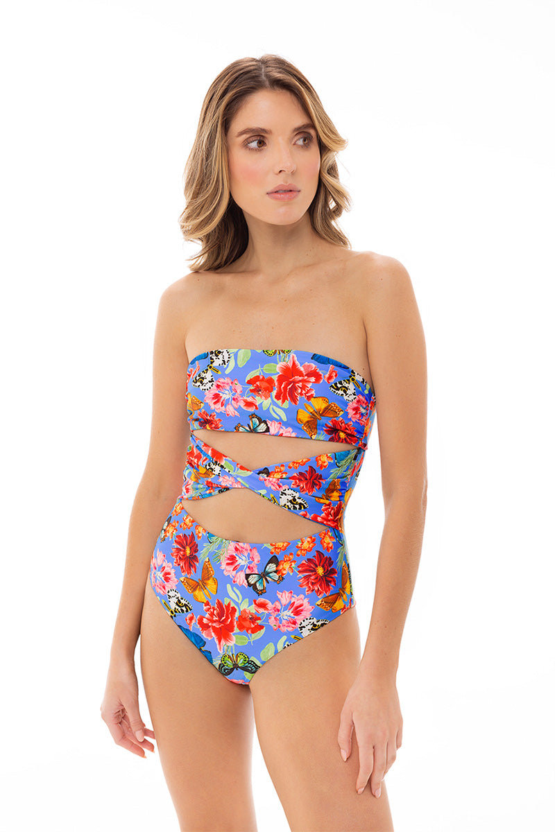 Entero Trikini Azul Butterfly