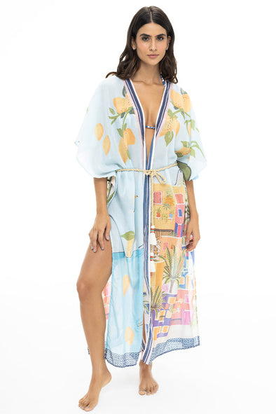 Kimono Abertura Lateral con Lazo Art deco