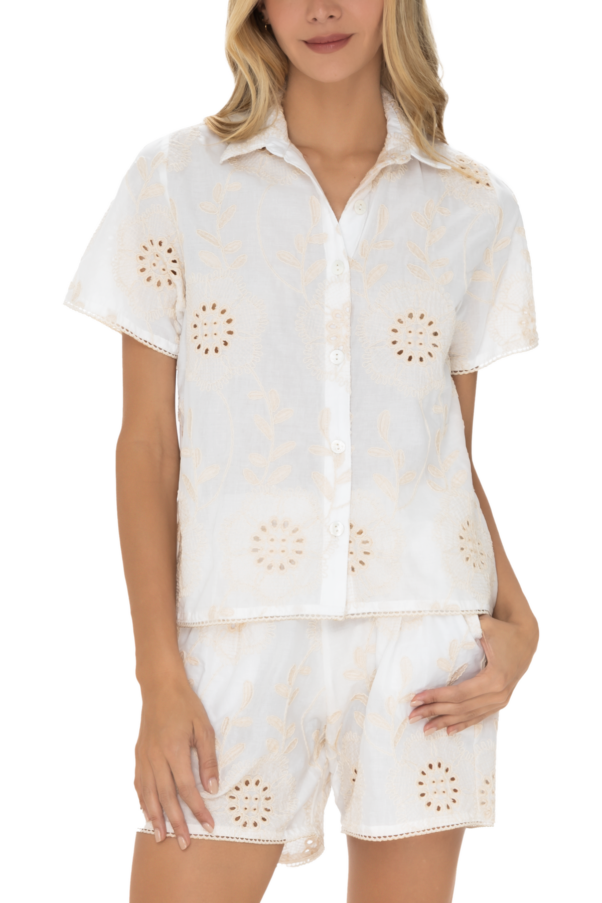 Camisa Ojalillo Marfíl Bloom