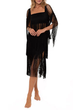 Falda de Flecos Negro Candid