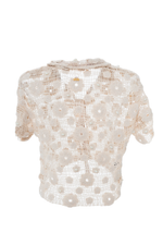 Camisa Tejida Marfíl flor Copacabana