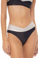 Panty Tiro Alto Negro y Beige Dazzling