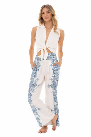 Crop top de Amarre en Centro Color Marfil Colección Summer Diaries