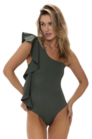 Entero Con Boleros Verde Colección Soleil