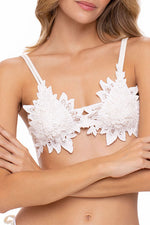 Top Triangulo con Bordado Marfil Lisbon