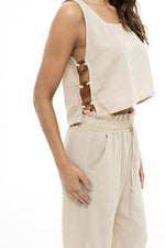 Crop Top Abertura Lateral Beige Palette