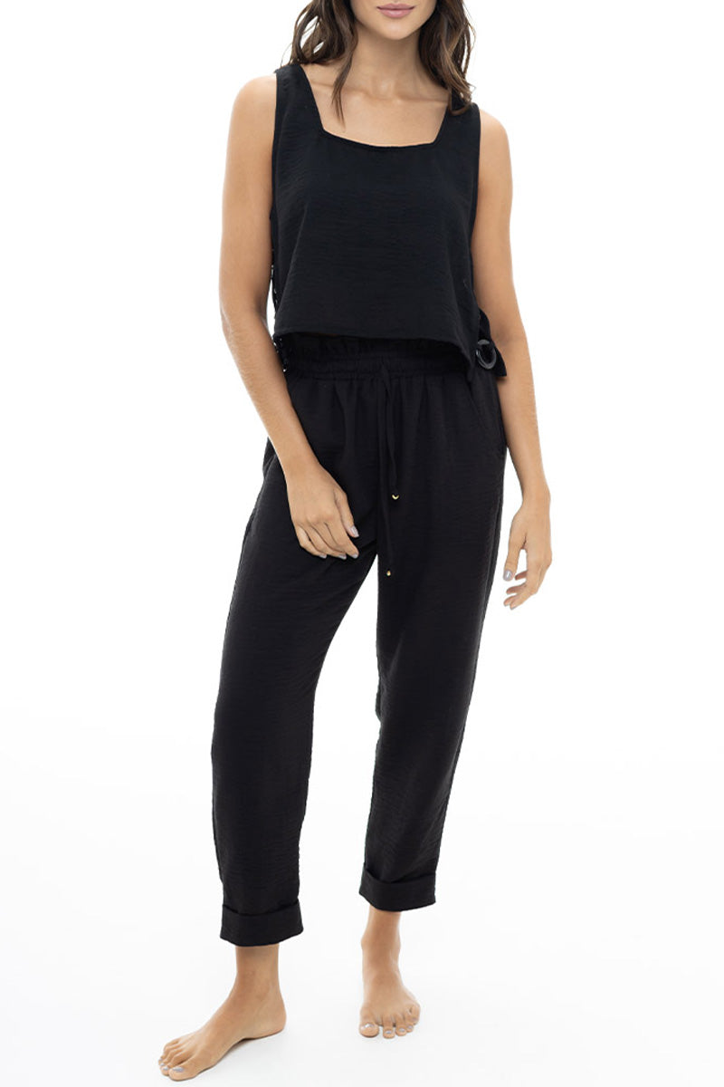 Crop Top Abertura Lateral Negro Palette