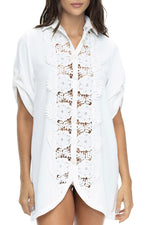 Camisa con Bordado Marfil Retro Botanic