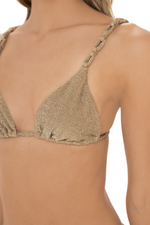 Top Tríangulo Dorado Sparkly