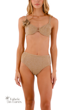 Panty Tiro alto Dorado Sparkly