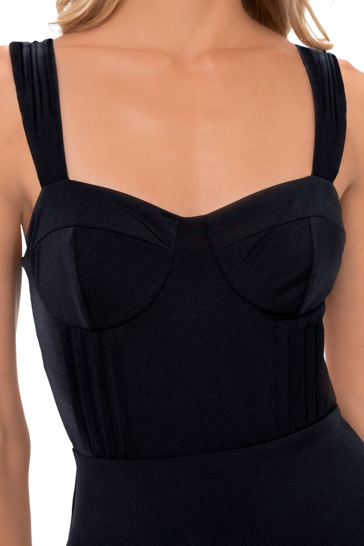 Entero Con Control De Abdomen Negro Sparkly