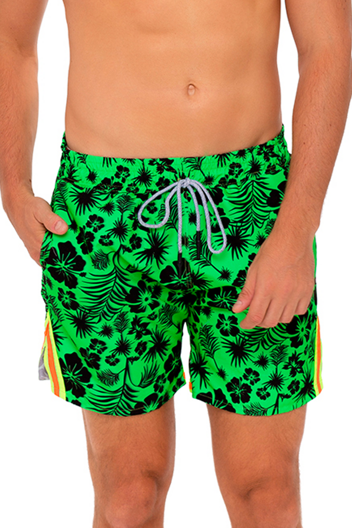 Pantaloneta Hombre Neón Floral