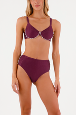 Panty Tiro alto Vino Velua