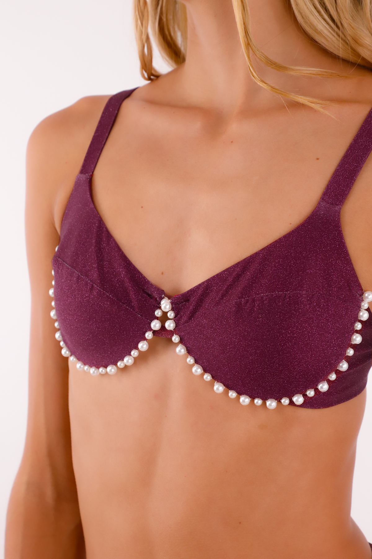 Top Con aros Vino Velua