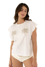 Camisa con palmeras en piedras